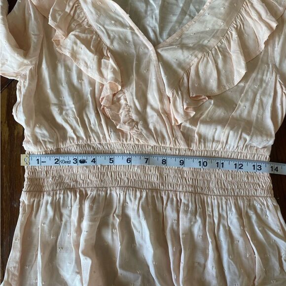 Doe & Rae peachy pink Swiss dot ruffle blouse - Picture 8 of 13